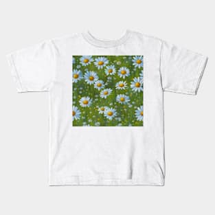 Daisy Flowers Meadow Pattern Kids T-Shirt